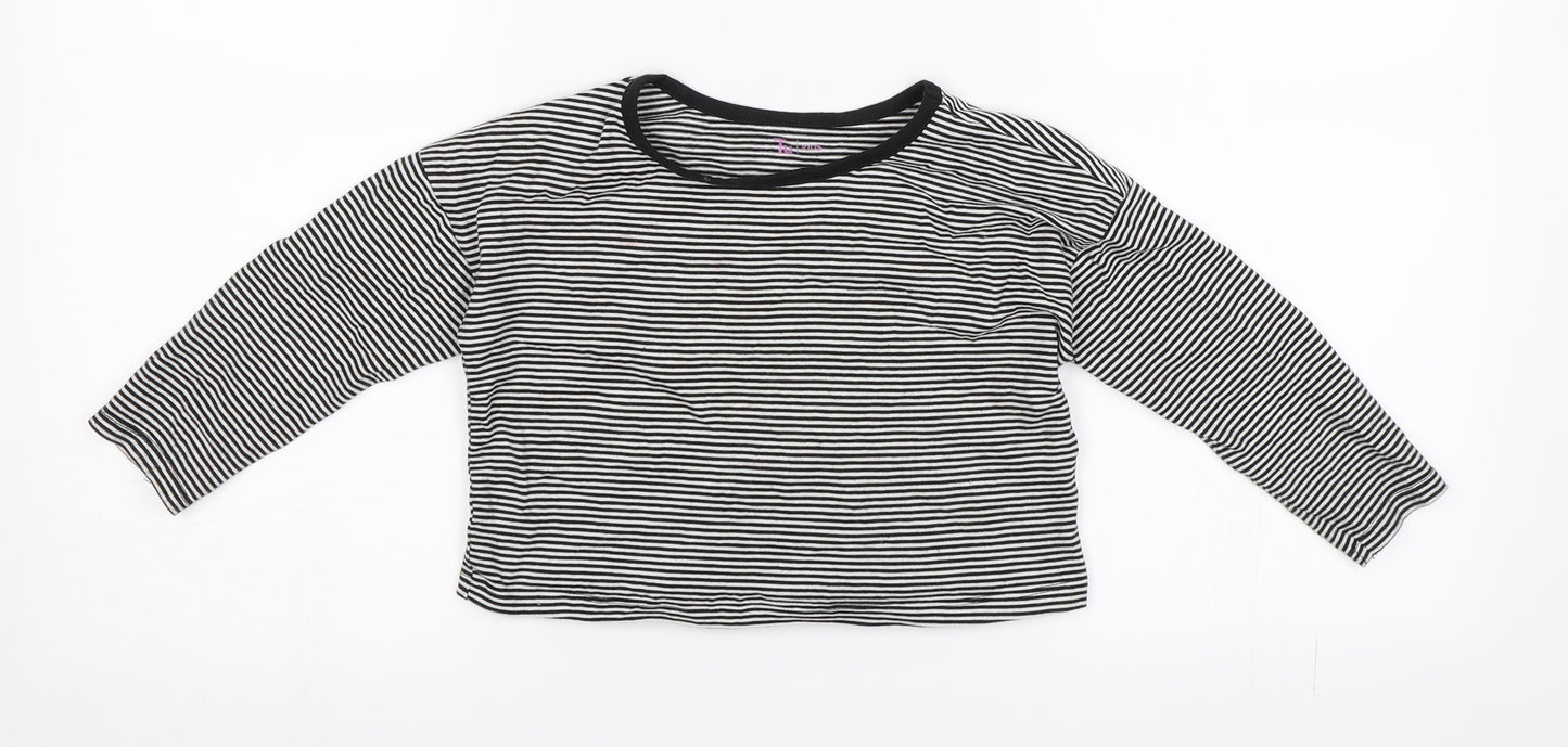 TU Boys Black Striped  Pullover T-Shirt Size 4 Years