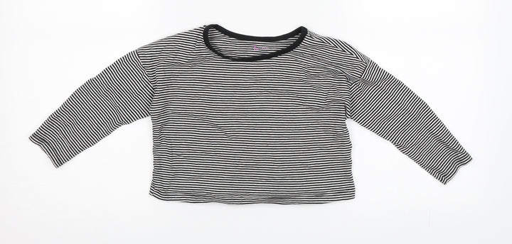 TU Boys Black Striped  Pullover T-Shirt Size 4 Years