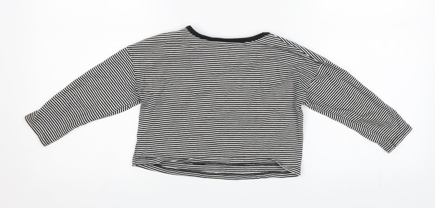 TU Boys Black Striped  Pullover T-Shirt Size 4 Years