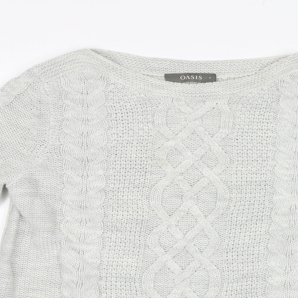 Oasis Womens Grey   Pullover Jumper Size S