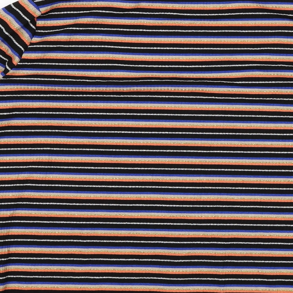 Peacocks Womens Orange Striped  Basic T-Shirt Size 20