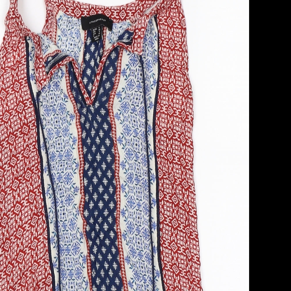 Atmosphere Womens Blue Paisley  Basic Blouse Size 8