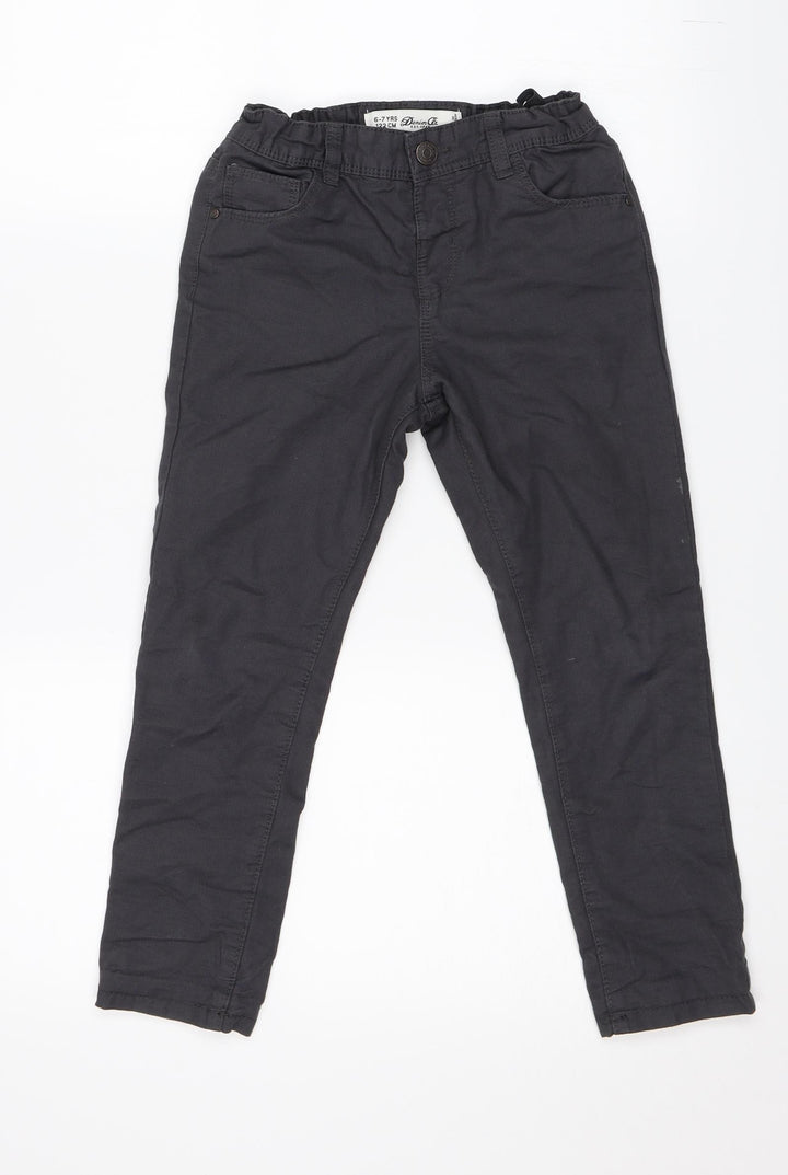 Denim and Co Girls Grey Chino Trousers Size 6-7 Years