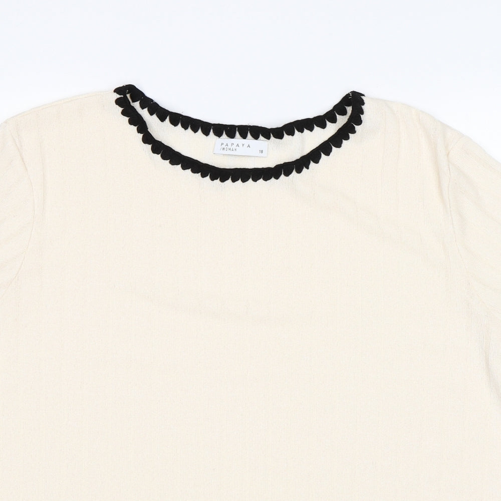 Papaya Womens White   Jersey Blouse Size 18