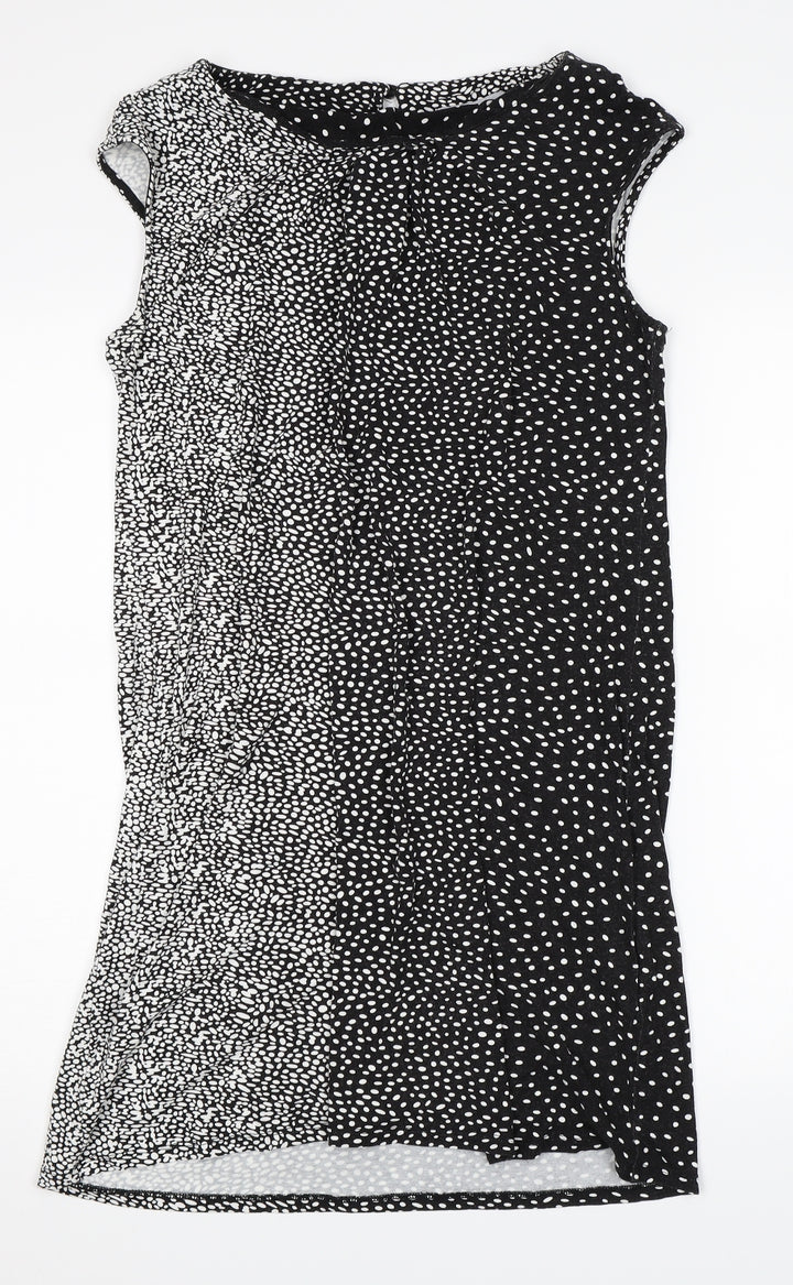 TU Womens Black Polka Dot Shift Size 14