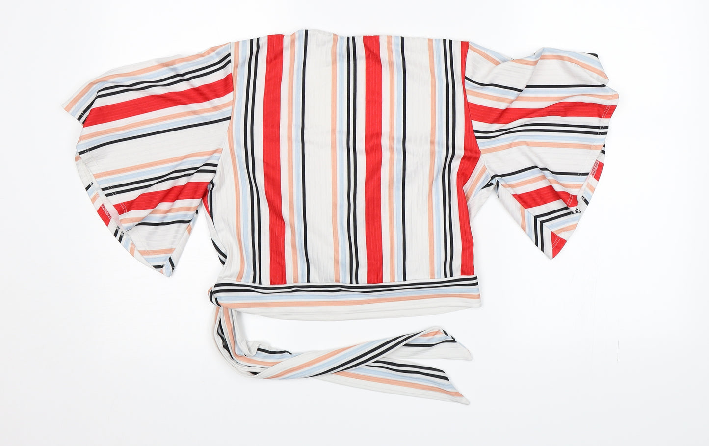 New Look Womens White Striped  Basic Blouse Size 14