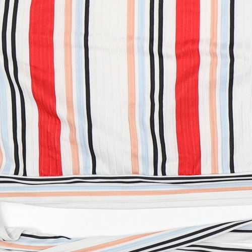 New Look Womens White Striped  Basic Blouse Size 14