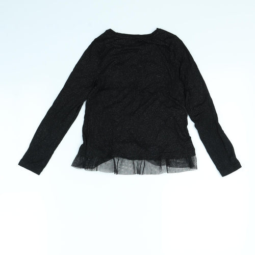 Nutmeg Girls Black   Basic T-Shirt Size 10 Years  - STAR