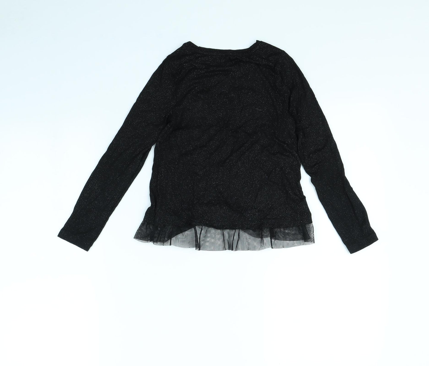 Nutmeg Girls Black   Basic T-Shirt Size 10 Years  - STAR