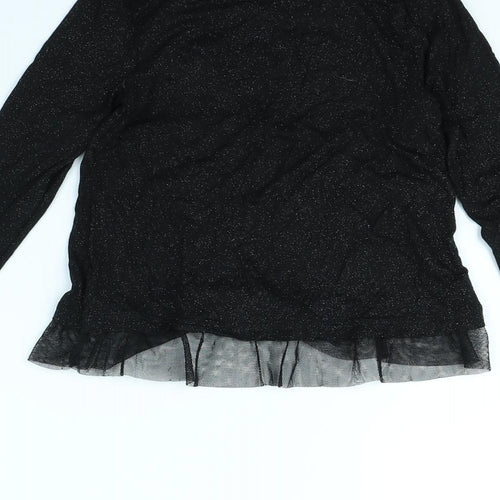 Nutmeg Girls Black   Basic T-Shirt Size 10 Years  - STAR