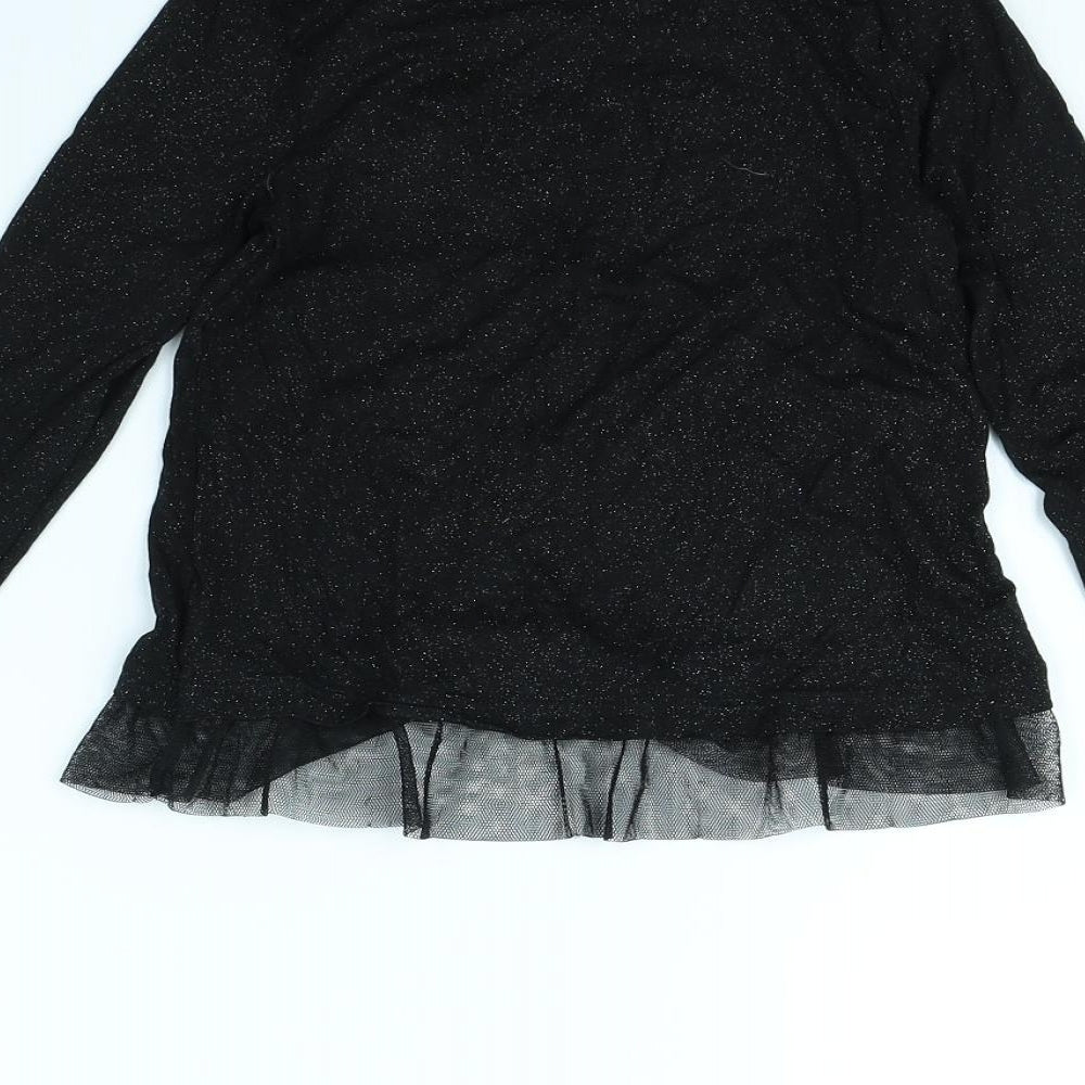 Nutmeg Girls Black   Basic T-Shirt Size 10 Years  - STAR