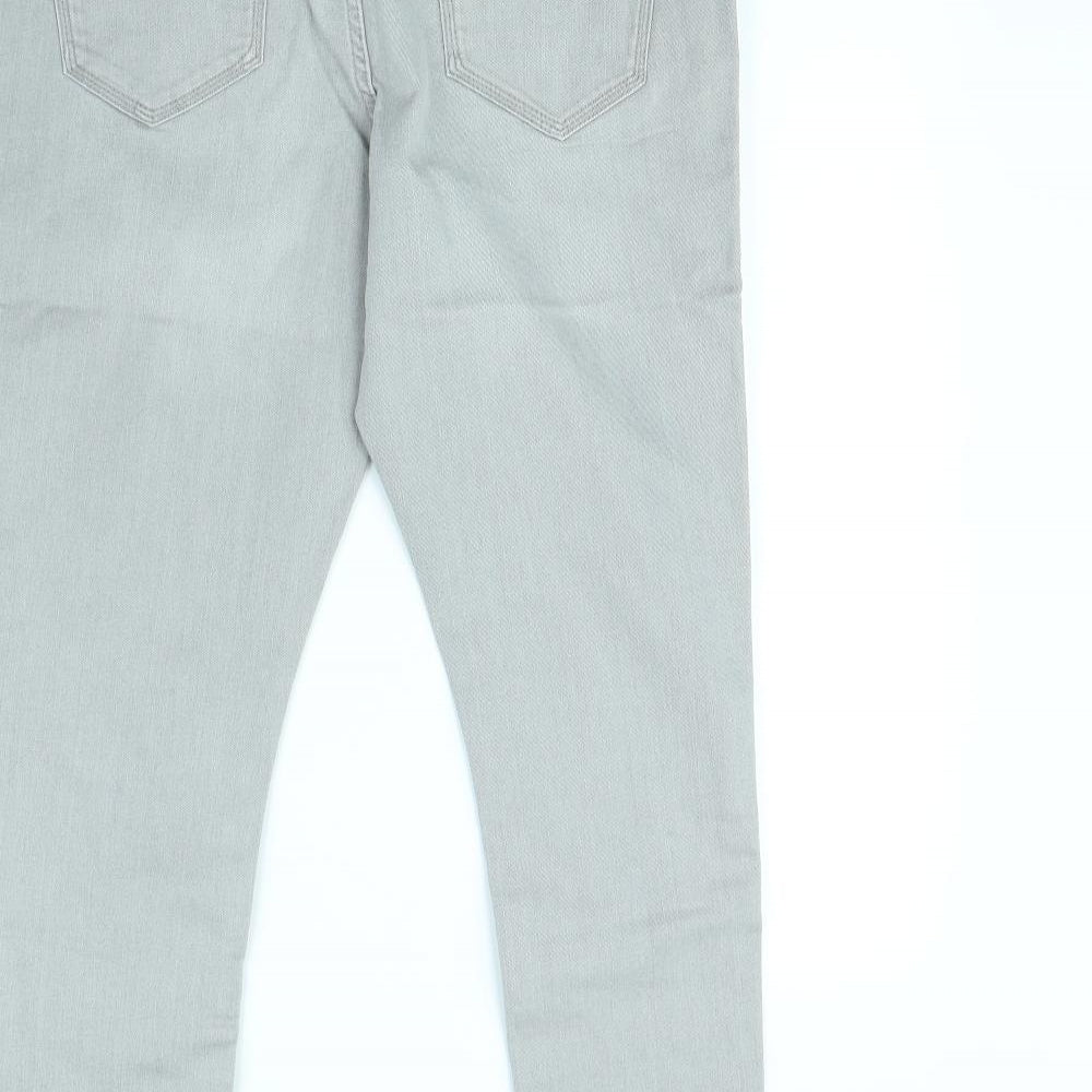 m&s Womens Grey   Straight Jeans Size 14 L30 in