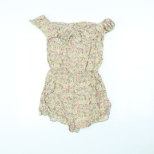 New Look Womens Yellow Floral  Playsuit One-Piece Size 12 L3 in