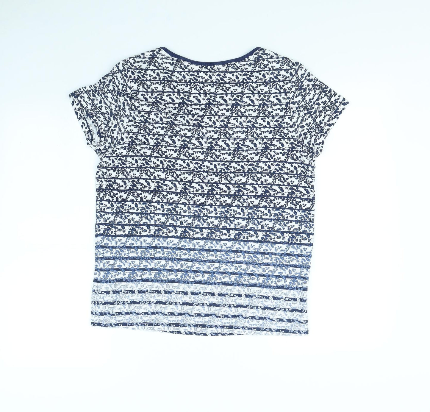Maine Womens White Geometric  Basic T-Shirt Size 16