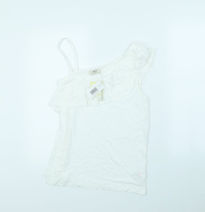 Papaya Womens White Basic T-Shirt Size 14