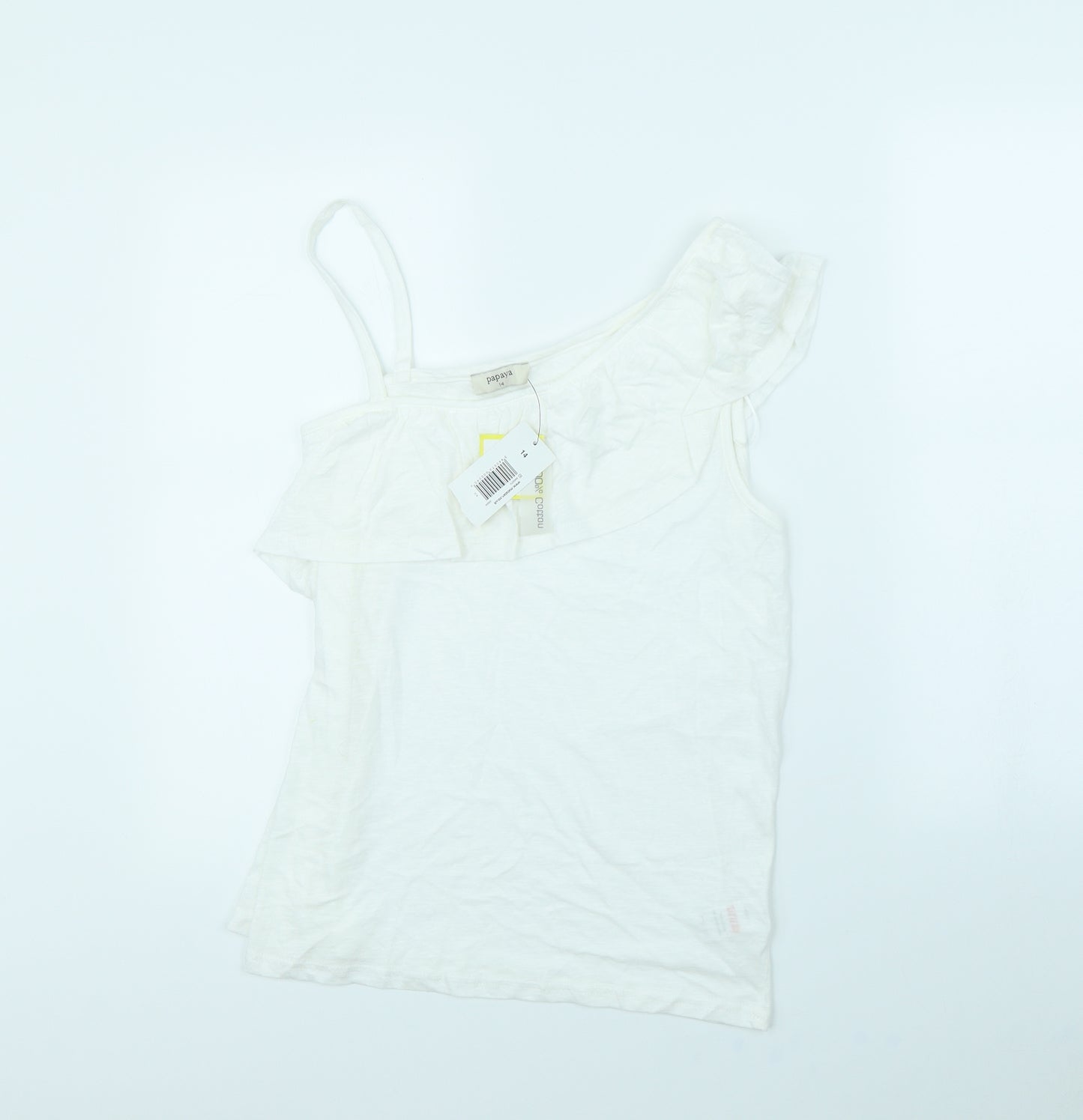 Papaya Womens White   Basic T-Shirt Size 14
