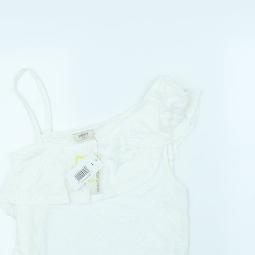 Papaya Womens White   Basic T-Shirt Size 14