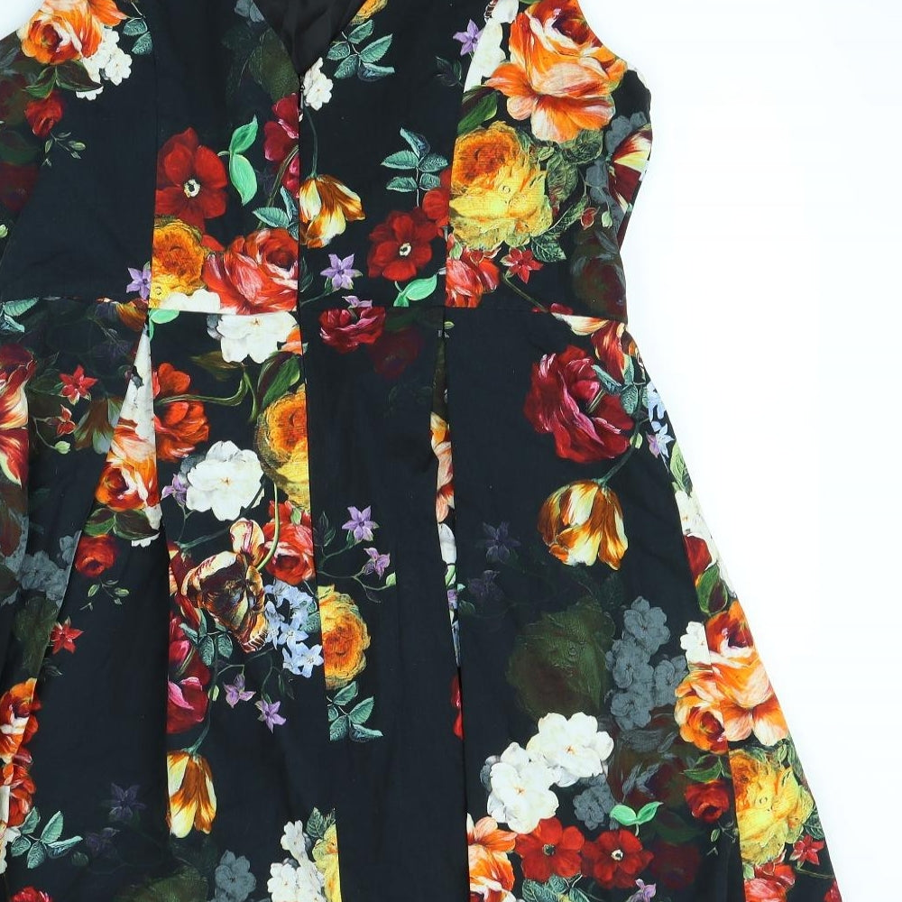Red Herring Womens Blue Floral  Fit & Flare  Size 18