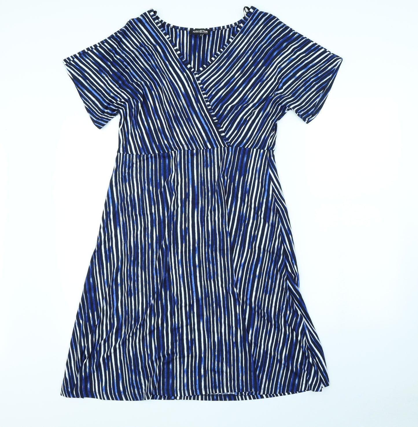 Debenhams Womens Blue Striped  Wrap Dress  Size 14