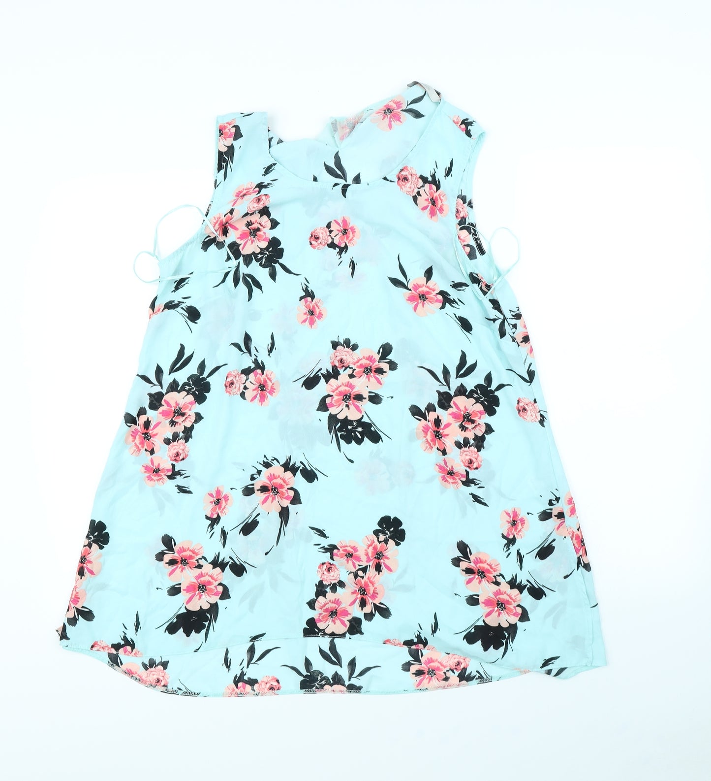 George Womens Blue Floral  Basic Blouse Size 14