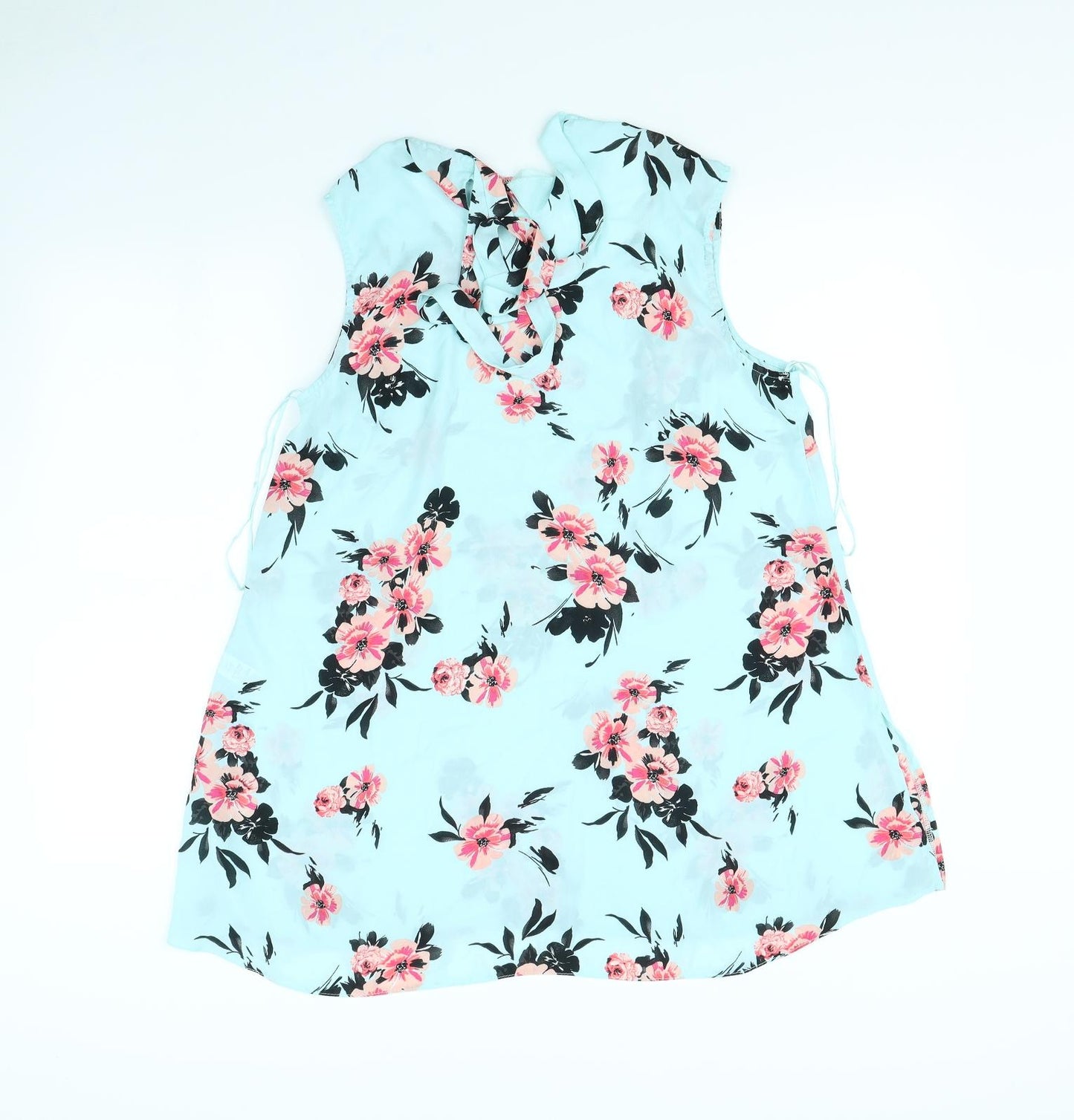 George Womens Blue Floral  Basic Blouse Size 14