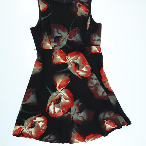 Debenhams Womens Black Floral  Fit & Flare  Size 18