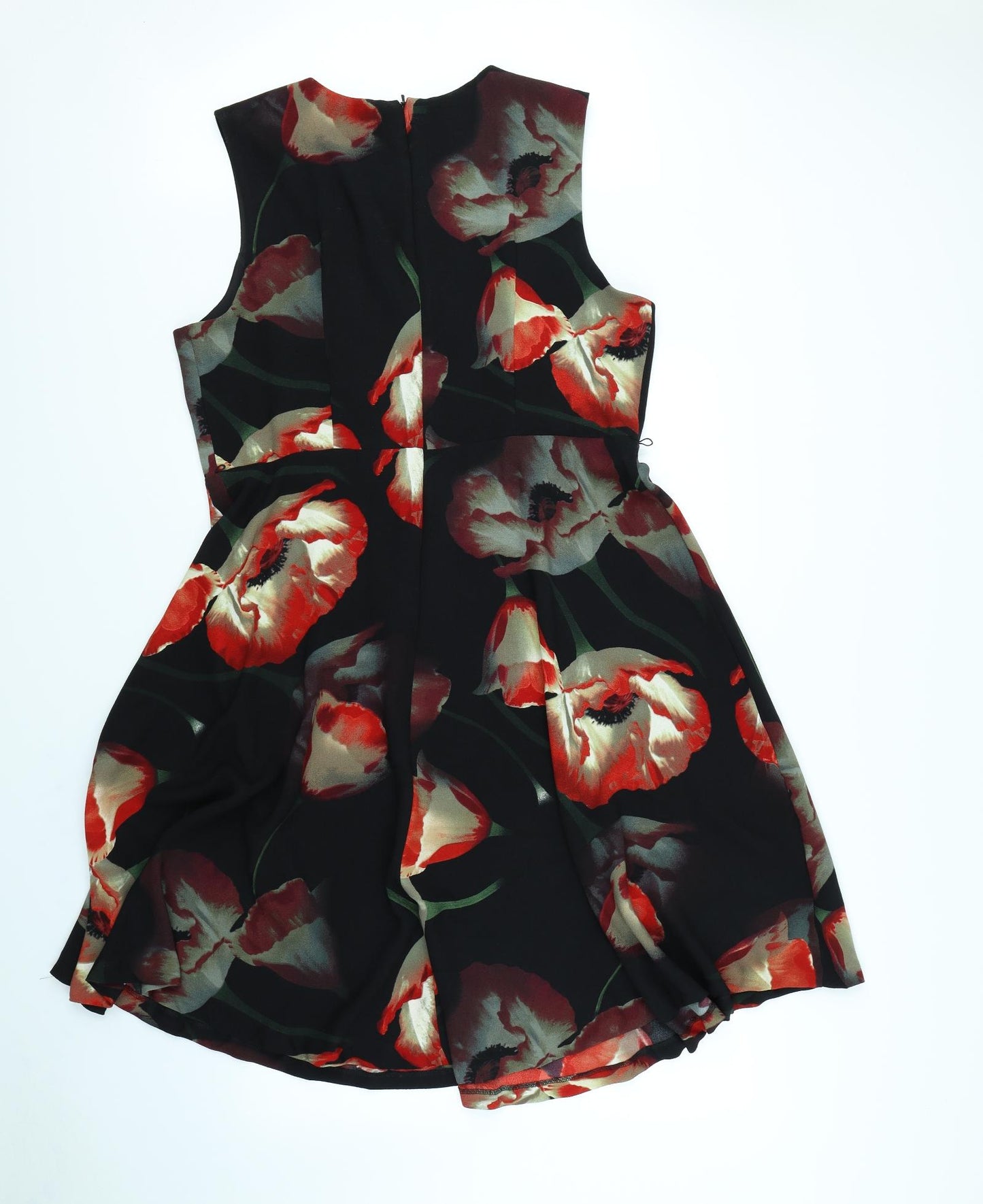 Debenhams Womens Black Floral  Fit & Flare  Size 18
