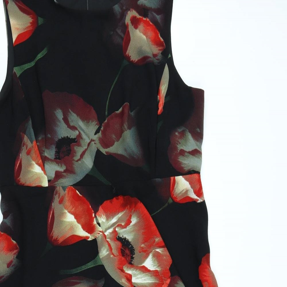 Debenhams Womens Black Floral  Fit & Flare  Size 18