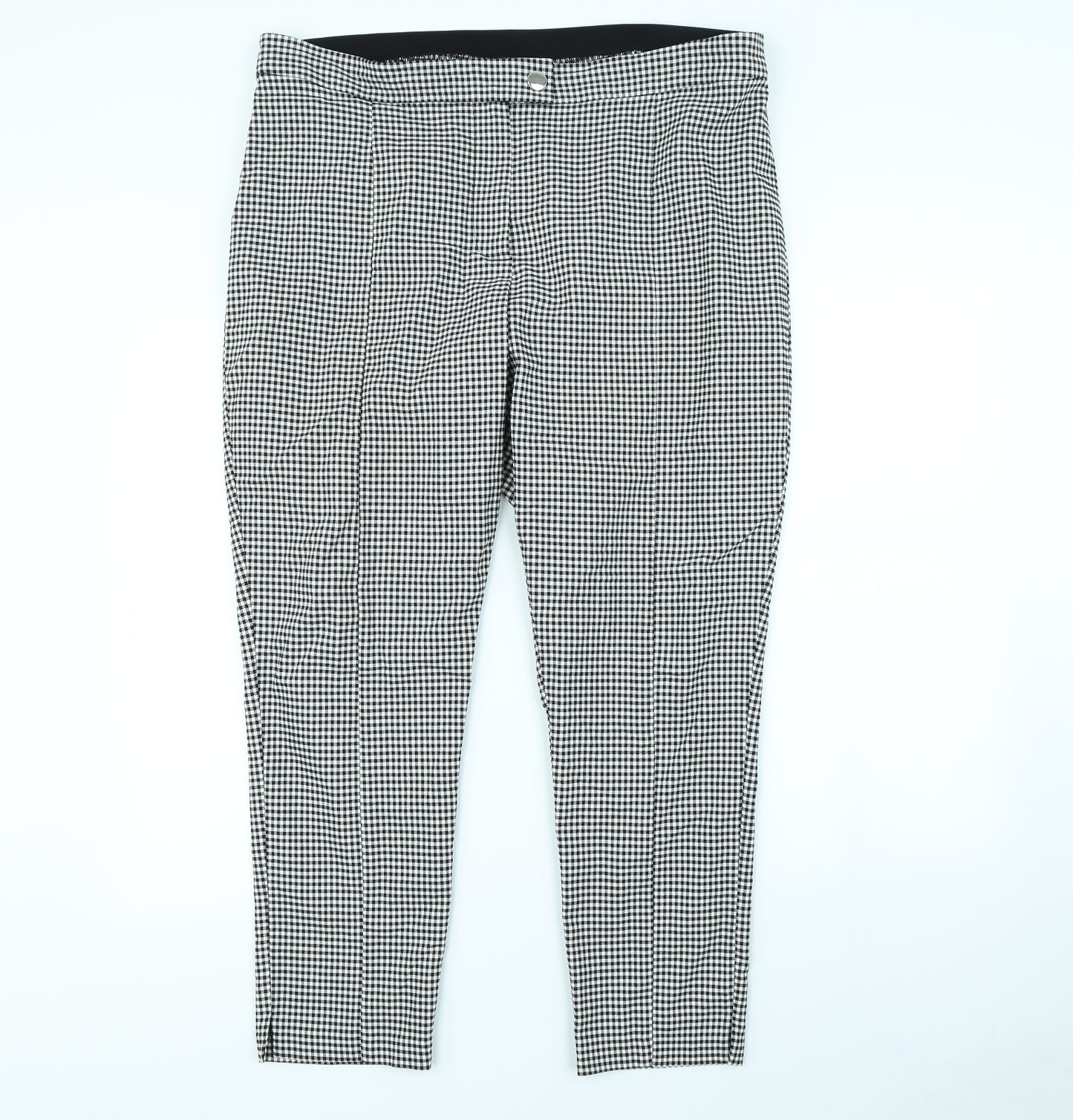 F&F Womens White Plaid  Trousers  Size 22 L30 in