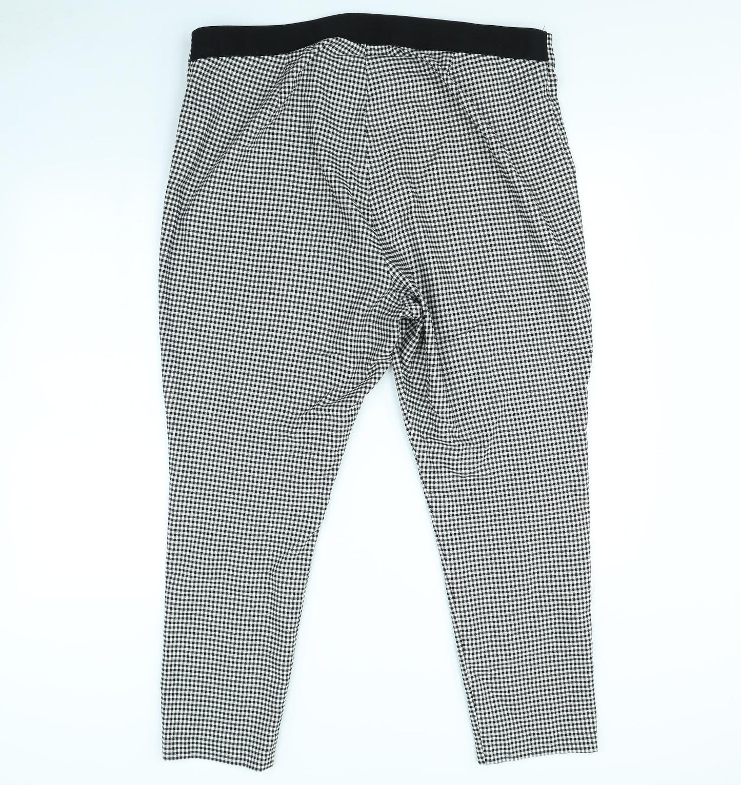 F&F Womens White Plaid  Trousers  Size 22 L30 in