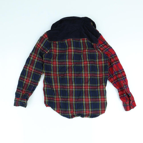NEXT Boys Red Plaid  Basic Button-Up Size 6 Years