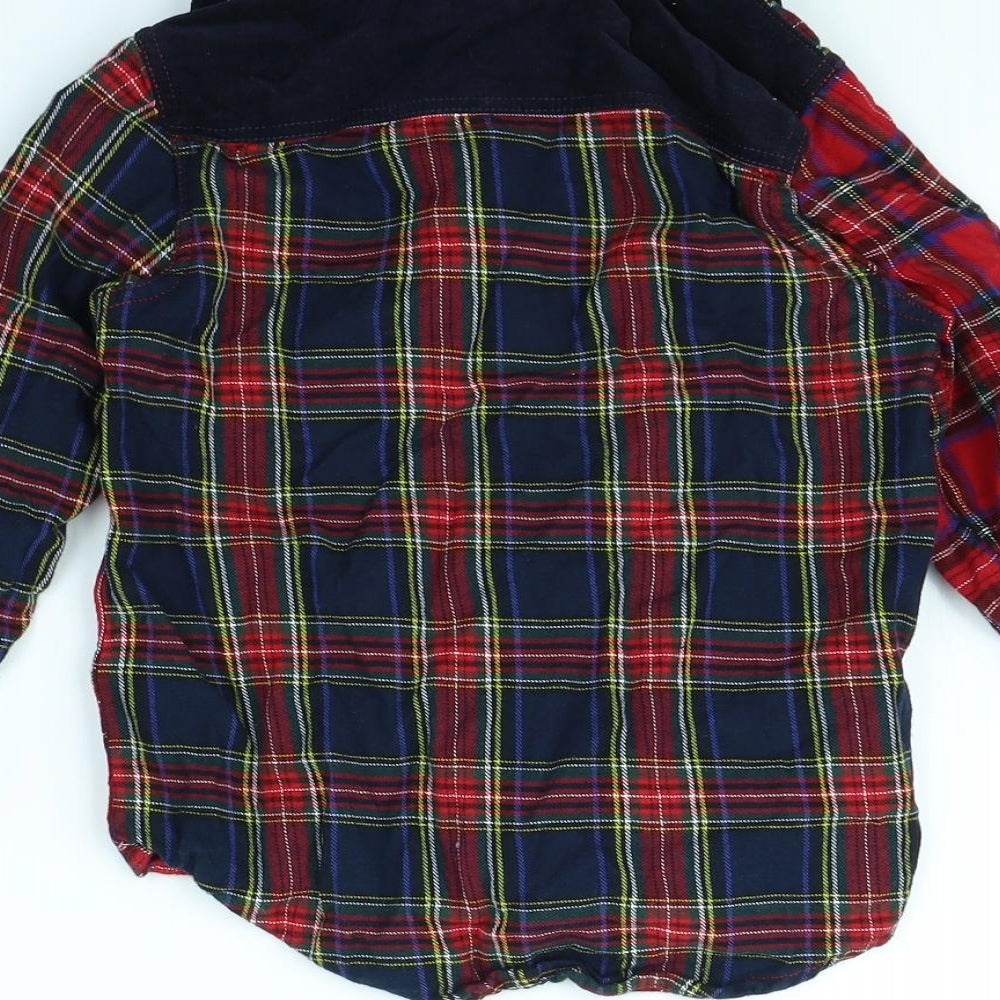 NEXT Boys Red Plaid  Basic Button-Up Size 6 Years