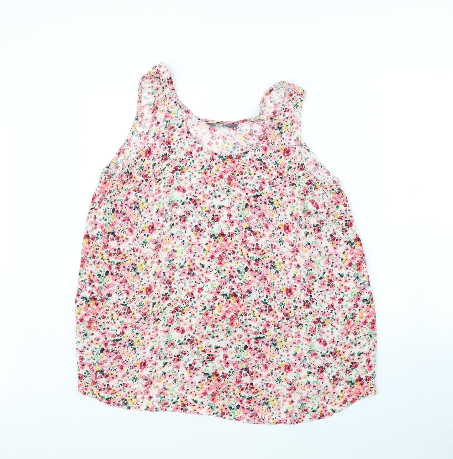 Nutmeg Womens Pink Floral  Basic Tank Size 16