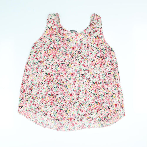 Nutmeg Womens Pink Floral  Basic Tank Size 16