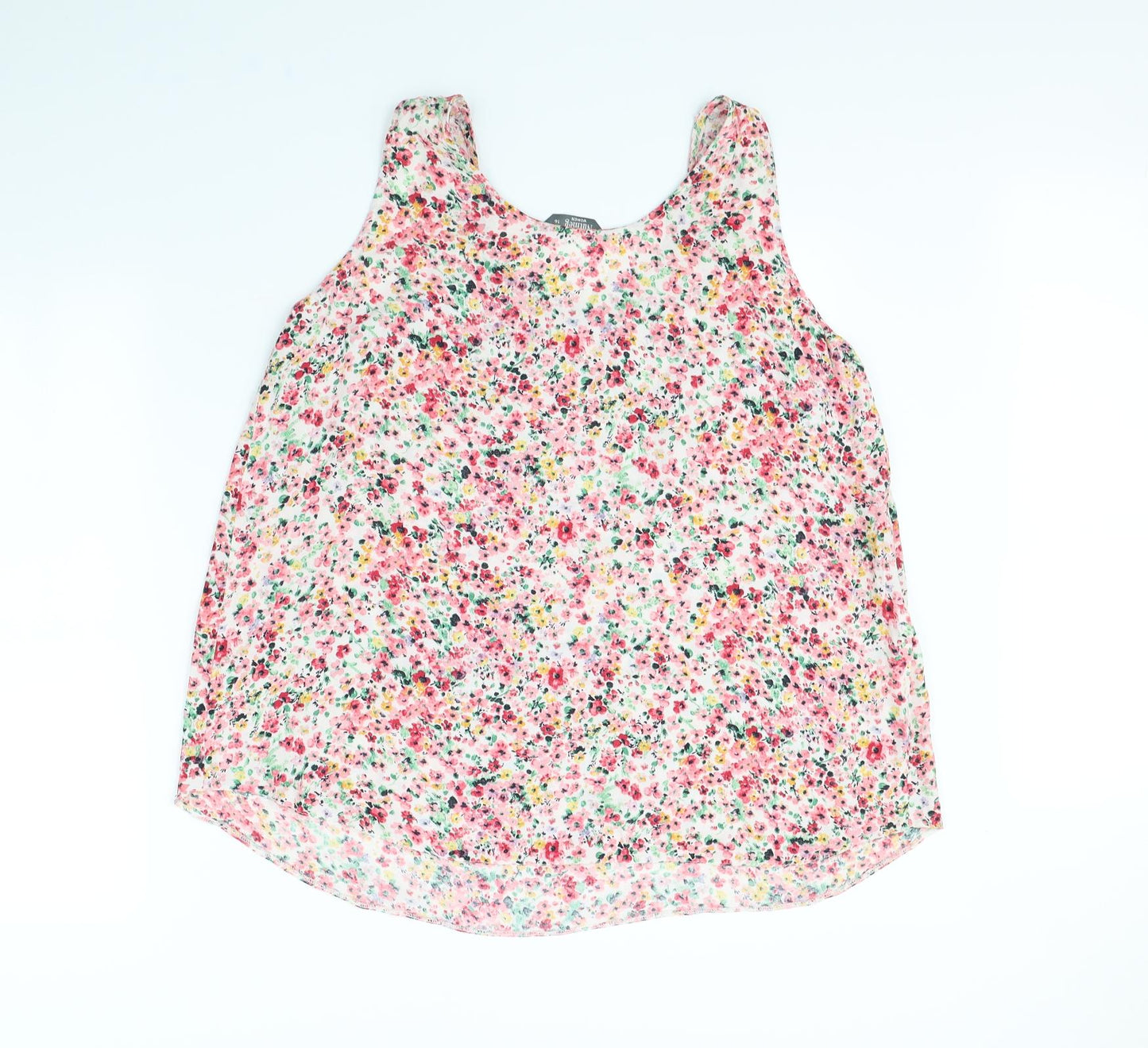 Nutmeg Womens Pink Floral  Basic Tank Size 16