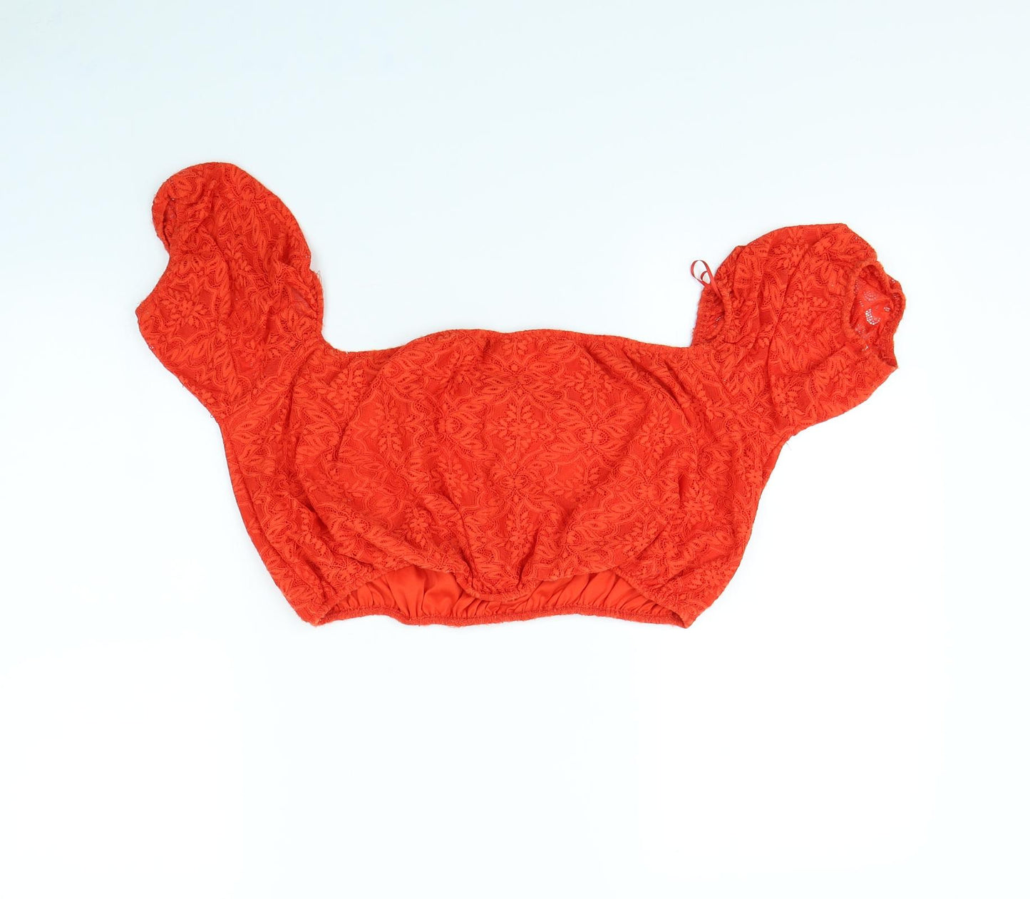 Topshop Womens Red   Cropped Blouse Size 16