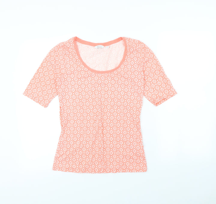 Reitmans Womens Pink Geometric Basic T-Shirt Size S