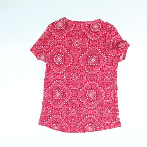 M&S Womens Pink Geometric  Basic T-Shirt Size 16