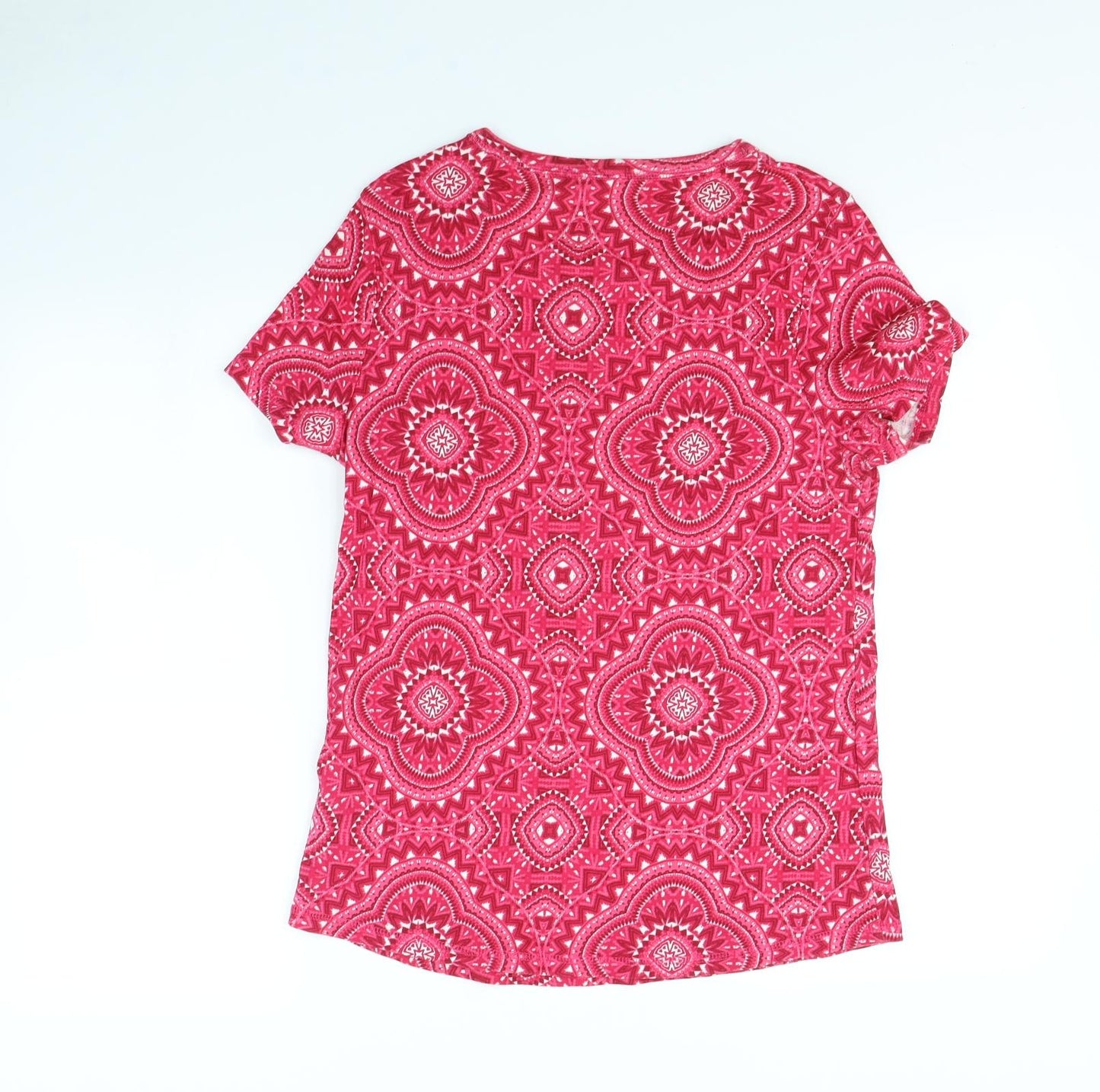 M&S Womens Pink Geometric  Basic T-Shirt Size 16