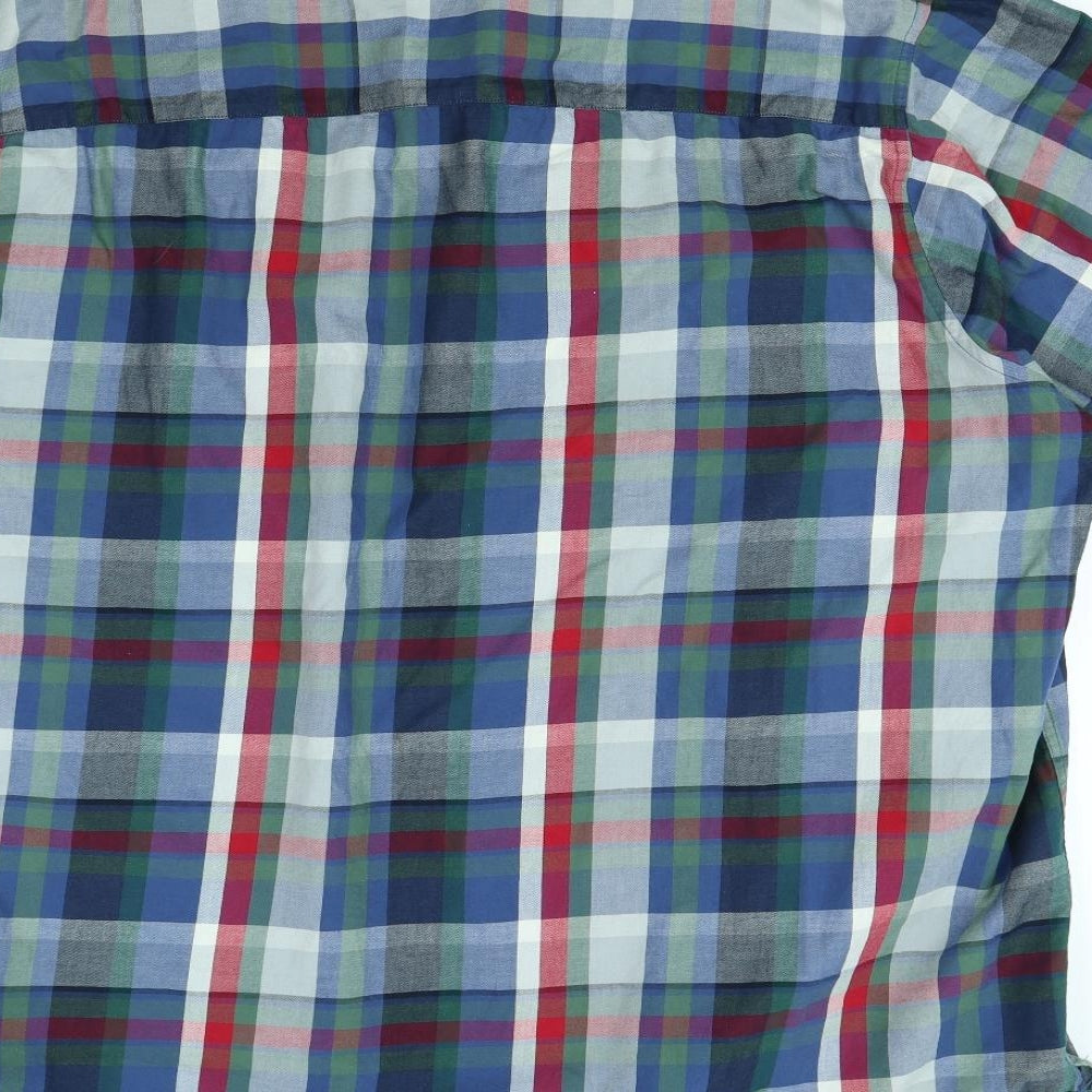 Jacamo Mens Blue Plaid   Dress Shirt Size 4XL