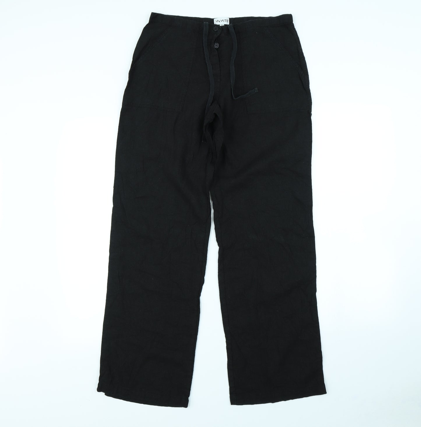 Va Vite Womens Black   Trousers  Size 8 L30 in