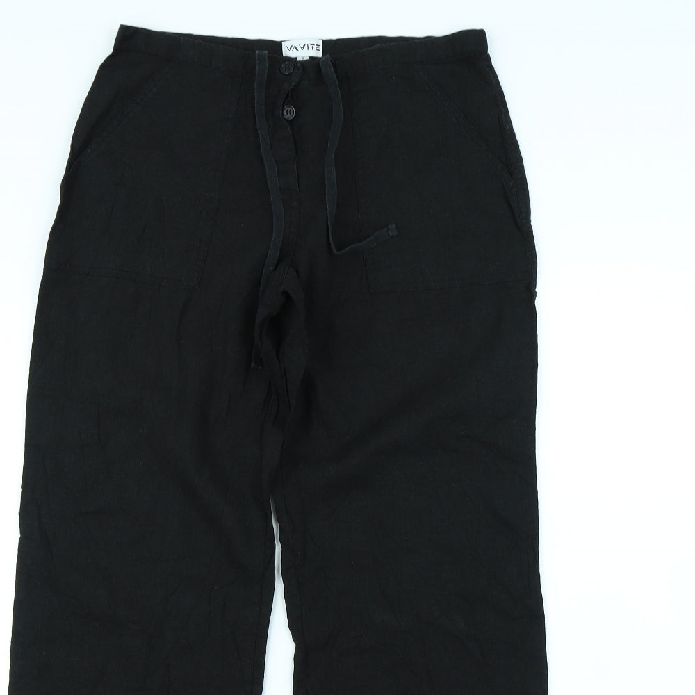 Va Vite Womens Black   Trousers  Size 8 L30 in