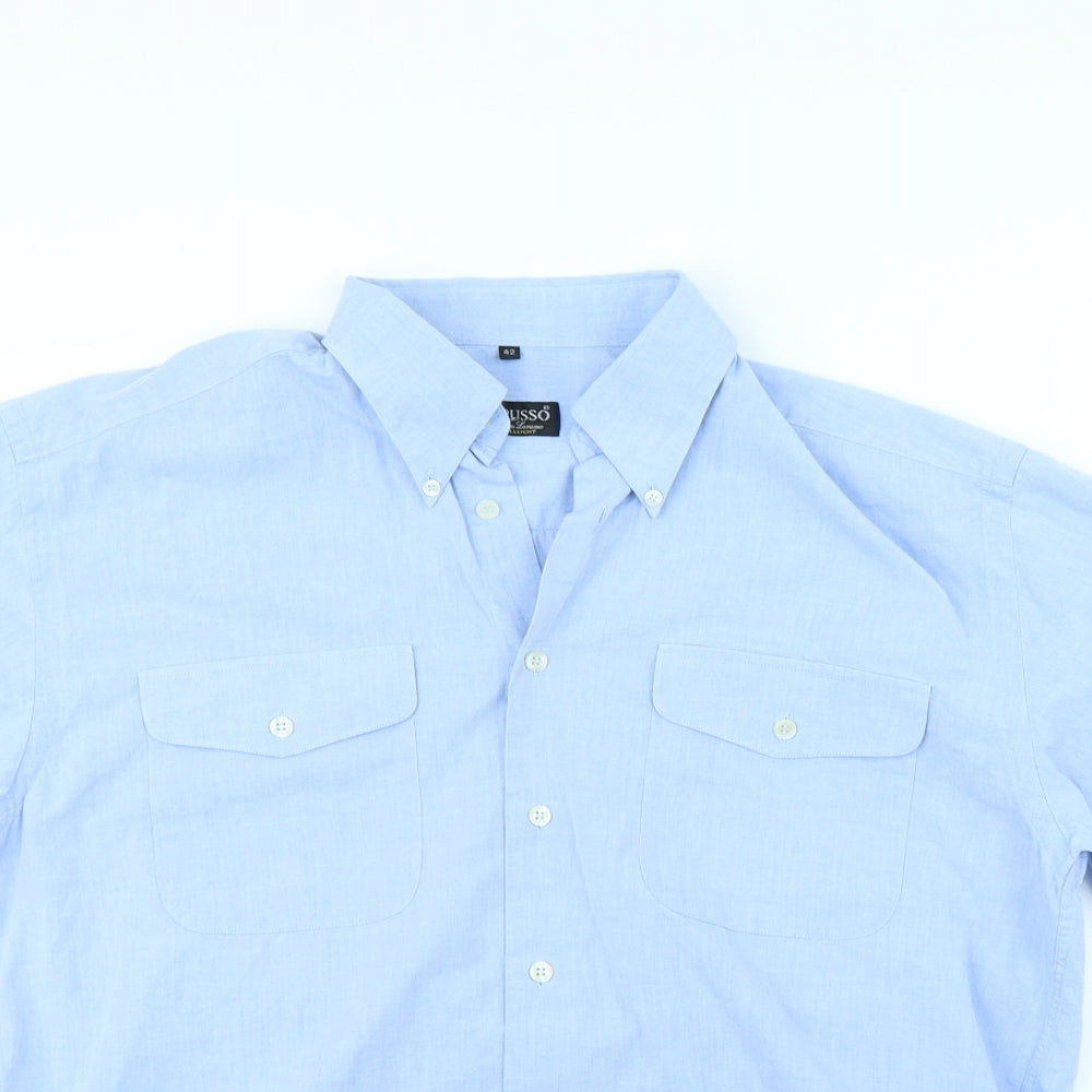Larusso  Mens Blue    Dress Shirt Size L