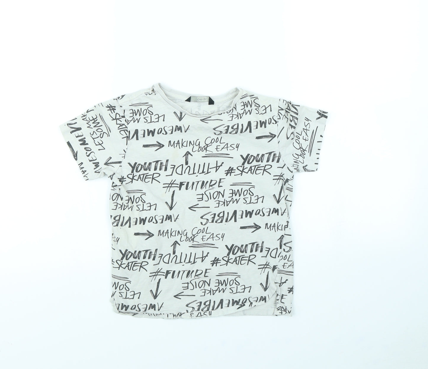 George Boys Grey Spotted  Basic T-Shirt Size 8 Years