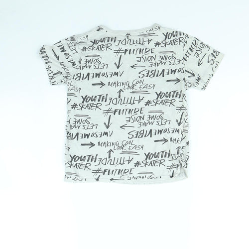 George Boys Grey Spotted  Basic T-Shirt Size 8 Years