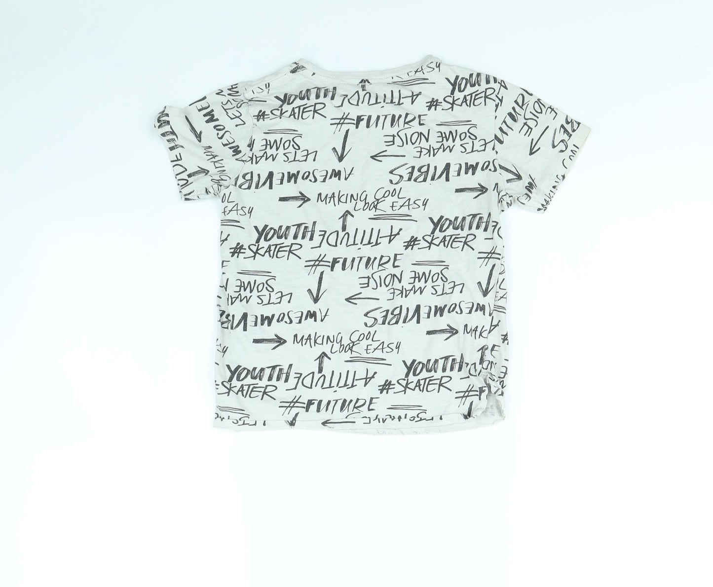George Boys Grey Spotted  Basic T-Shirt Size 8 Years