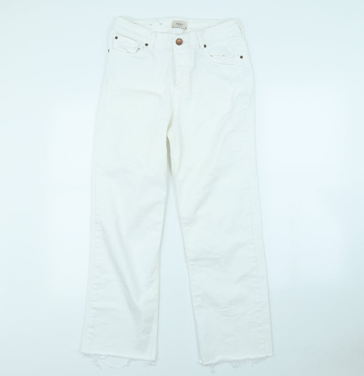 Pulz Womens White Straight Jeans Size 30 in L30 in