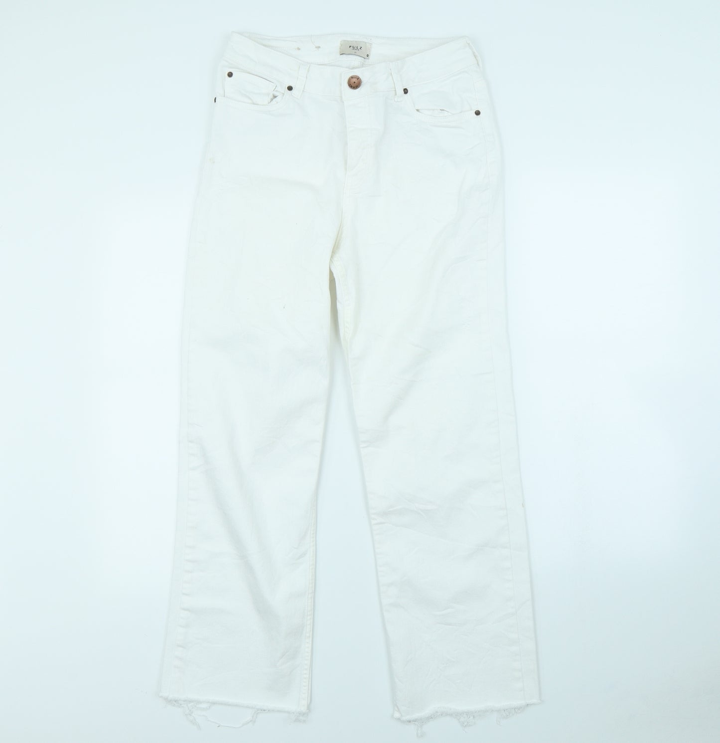 Pulz Womens White   Straight Jeans Size 30 in L30 in