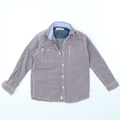 NEXT Girls Red Plaid  Basic Button-Up Size 8 Years