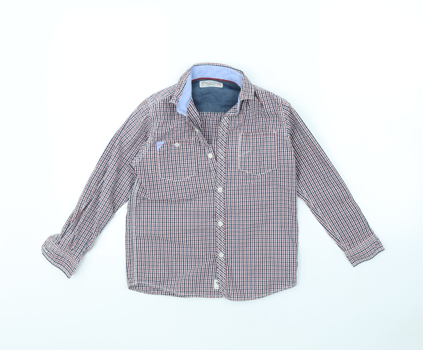 NEXT Girls Red Plaid  Basic Button-Up Size 8 Years